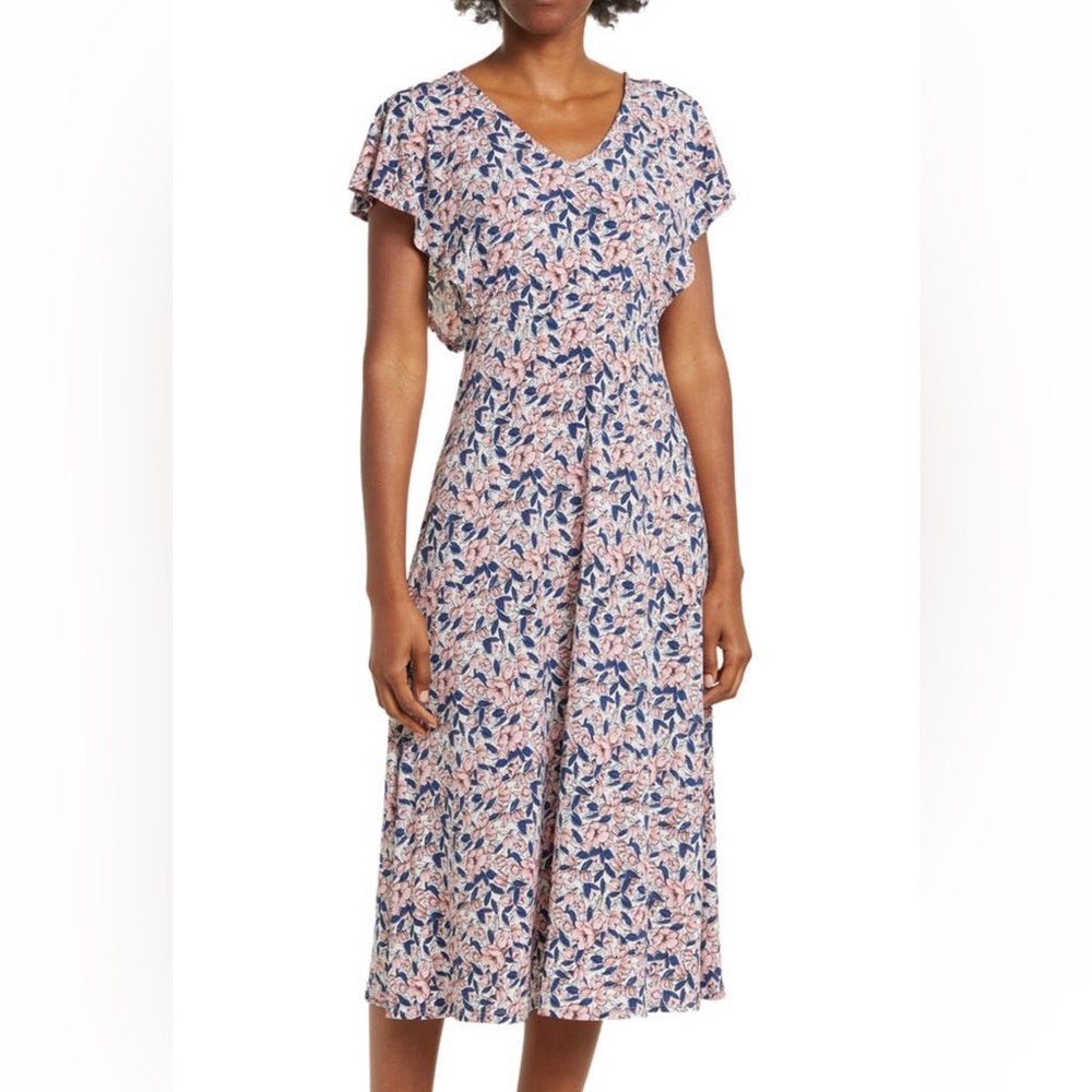 WEST KEI flutter sleeve floral dress sz small